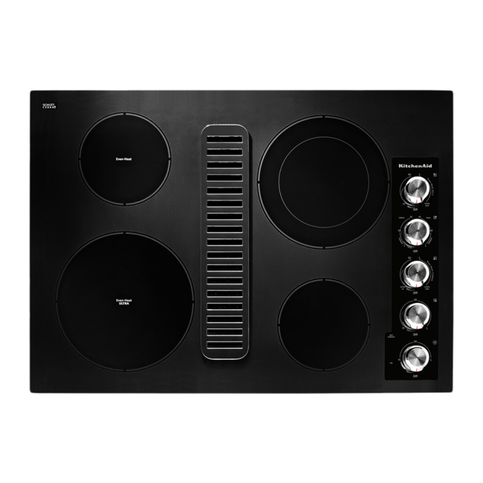 Plaque de cuisson KitchenAid KCED600GBL avec ventilation intégrée   Vitrocéramique 4 éléments