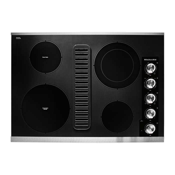 Plaque de cuisson KitchenAid KCED600GSS avec ventilation intégrée   Vitrocéramique 4 éléments