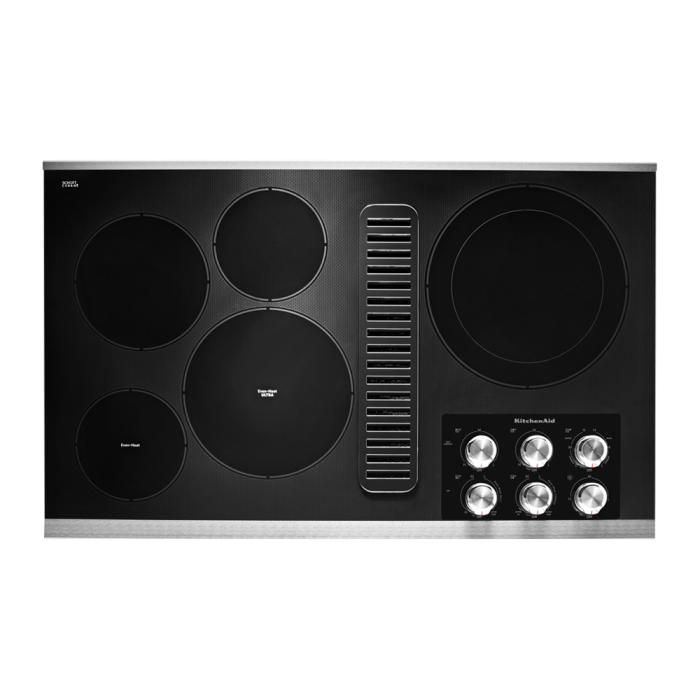 Plaque de cuisson KitchenAid KCED606GSS avec ventilation intégrée   Vitrocéramique 5 éléments