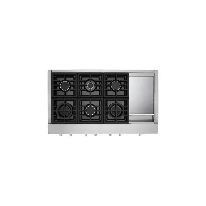 Cooktop KitchenAid KCGC558JSS Gas 6 elements presented by Corbeil