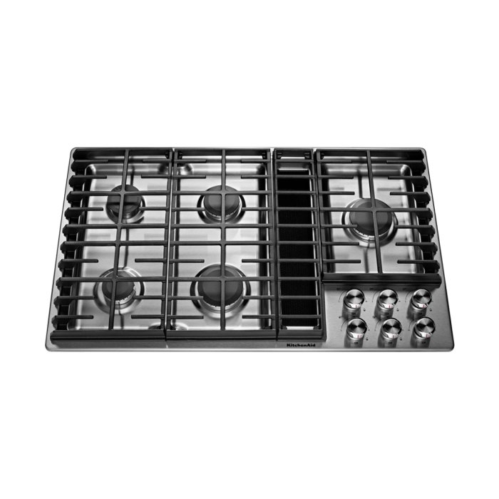 Plaque de cuisson KitchenAid KCGD506GSS avec ventilation intégrée   Gaz 5 éléments