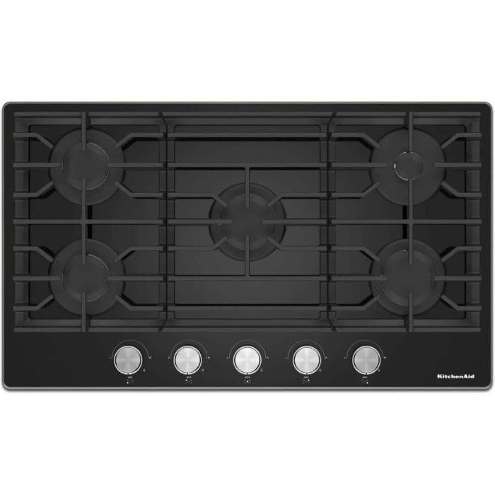Cooktop KitchenAid KCGG536PBL Gas 5 elements presented by Corbeil