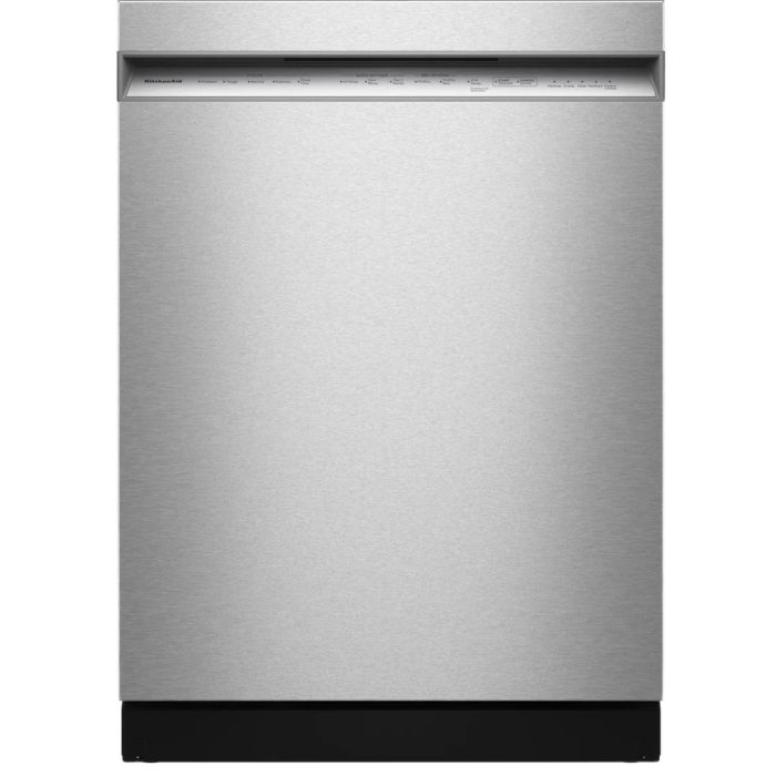 23.93 In. 41 dB Dishwasher KitchenAid KDFS324SPS width 24 inches  41 Decibels  5 cycles  Built-in