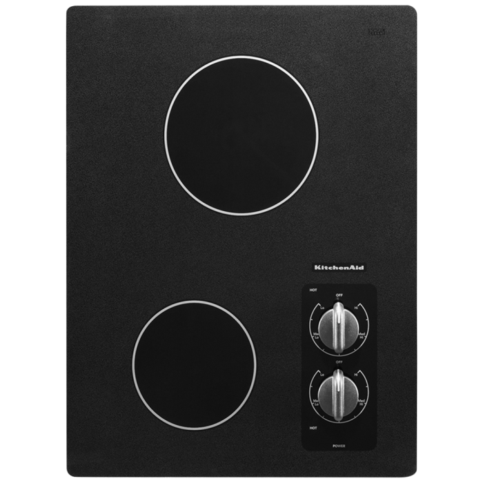 Cooktop KitchenAid KECC056RBL Ceramic Glass 2 elements presented by Corbeil