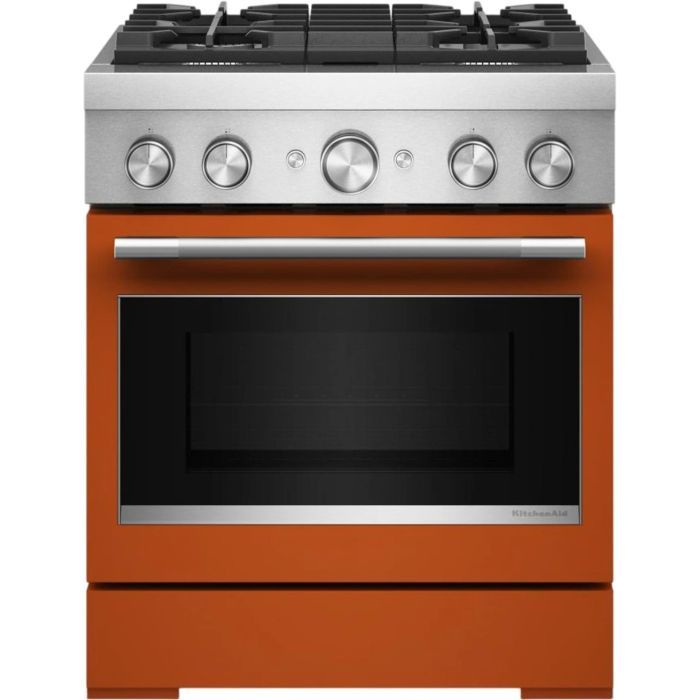 30 In. Range KitchenAid KFDS930SSC  Orange  4 Burners      3,000  Watts  Width 30 inches