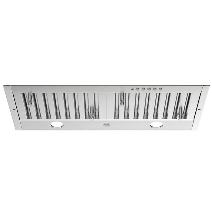 Hotte Intégré(e) 29 Po. 600 Pieds cubes par minute Bertazzoni KIN30XT Inox Installation Encastrable  600 pieds cubes par minute