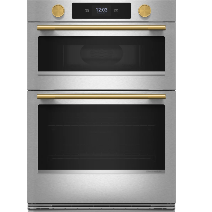 Oven Combo KitchenAid KOEC730SPS  in Stainless  Oven 1 Convection Microwave Oven 2 True European Convection Built-in width 30