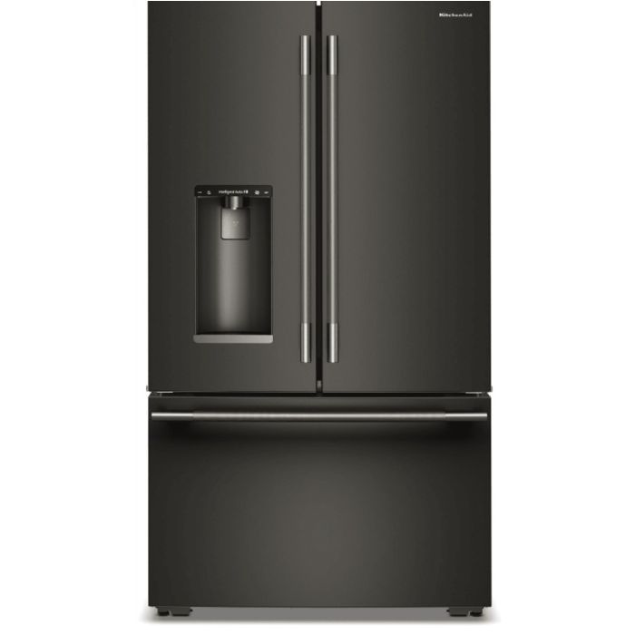 Refrigérateur KitchenAid KRFC636SBE Noir Portes françaises largeur 36 pouces Capacité 23.1 pieds cubes
