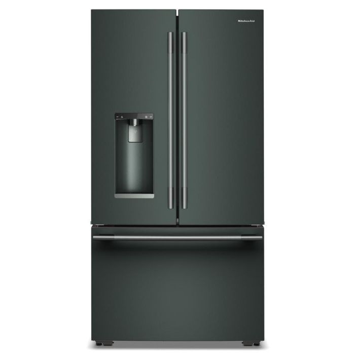 Refrigérateur KitchenAid KRFC636SJP Vert Portes françaises largeur 36 pouces Capacité 23.1 pieds cubes