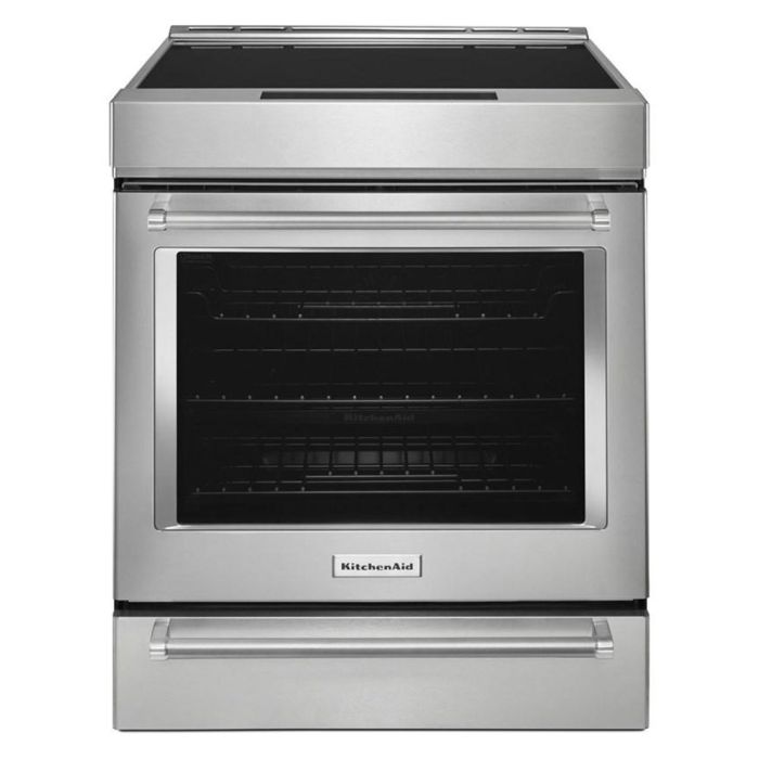 30 In. Induction Range KitchenAid KSIS730PSS  Stainless  4 Burners     Capacity 6.4 cubic feet  3 600W Watts  Width 30 inches