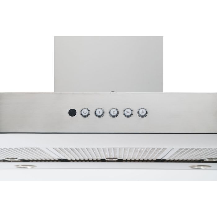 Hotte Îlot 48 Po. 600 Pieds cubes par minute Bertazzoni KTI48XT Inox Installation Hotte sous cabinet  600 pieds cubes par minute