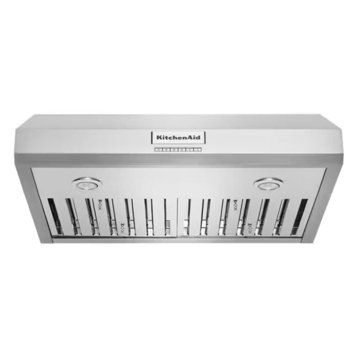 30 In. Standard Hood  585 Cubic feet per minute KitchenAid KVUC600KSS Stainless  Wall-mount  585 cubic feet per minute