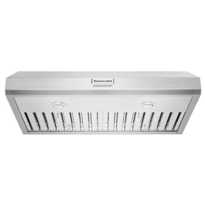 36 In. Standard Hood  585 Cubic feet per minute KitchenAid KVUC606KSS Stainless  Wall-mount  585 cubic feet per minute