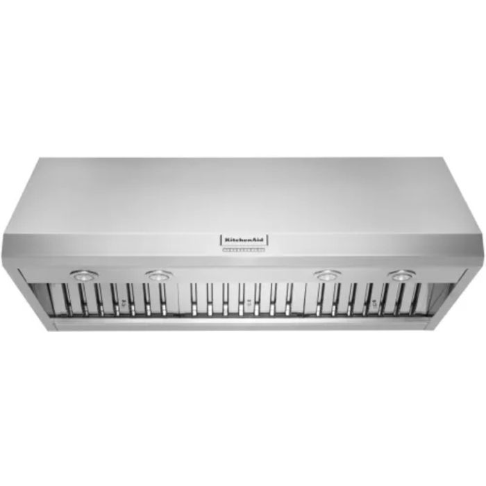 Hotte Cheminée 48 Po. 1170 Pieds cubes par minute KitchenAid KVWC908KSS Inox Installation Montage mural  1170 pieds cubes par minute