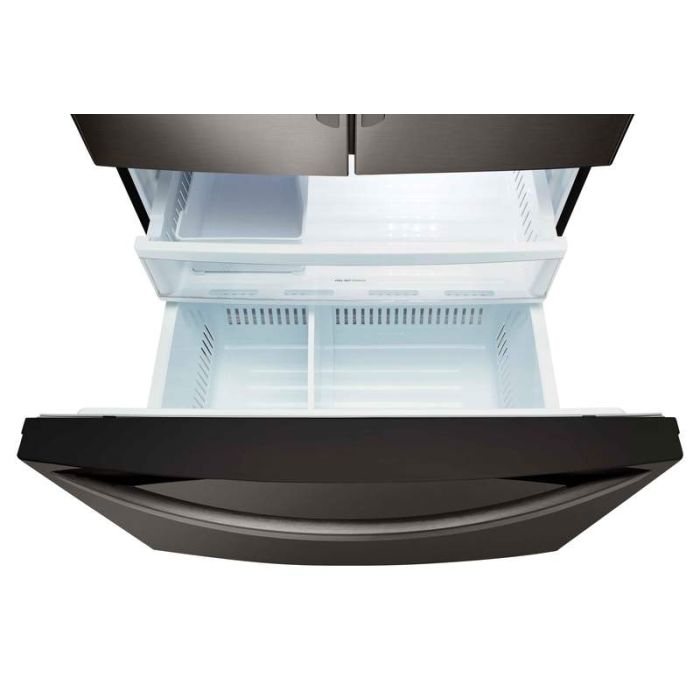 Refrigerator LG LRFNS2200D Black Stainless   Capacity 21.8 cubic feet French Door   width 30 inches
