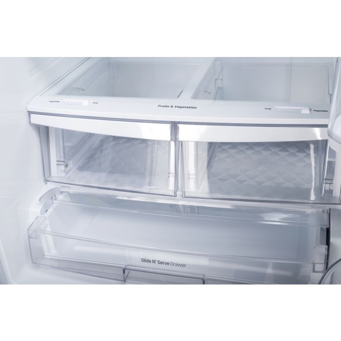 Refrigérateur LG LRFNS2200W Blanc Portes françaises largeur 30 pouces Capacité 21.8 pieds cubes
