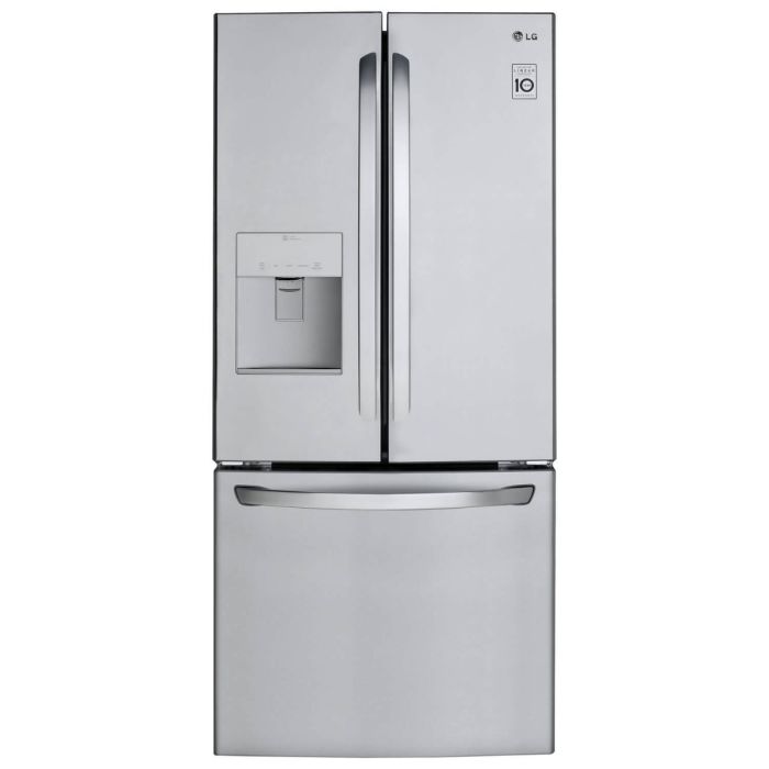 Refrigerator LG LRFWS2200S Stainless  Capacity 21.8 cubic feet French Door   width 30 inches