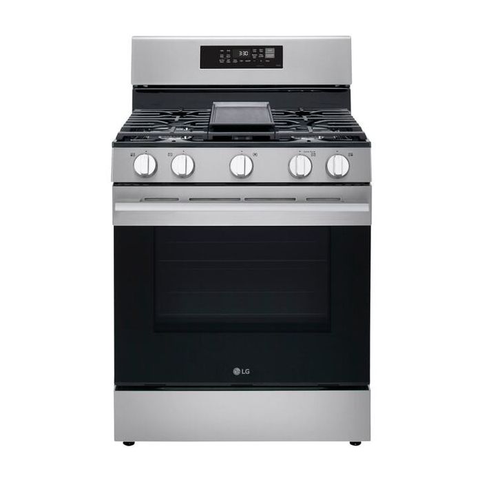 30 In. Gas Range LG LRGN6323Y  Stainless  5 Burners     Capacity 6.3 cubic feet  19000 / 17000 Watts  Width 30 inches