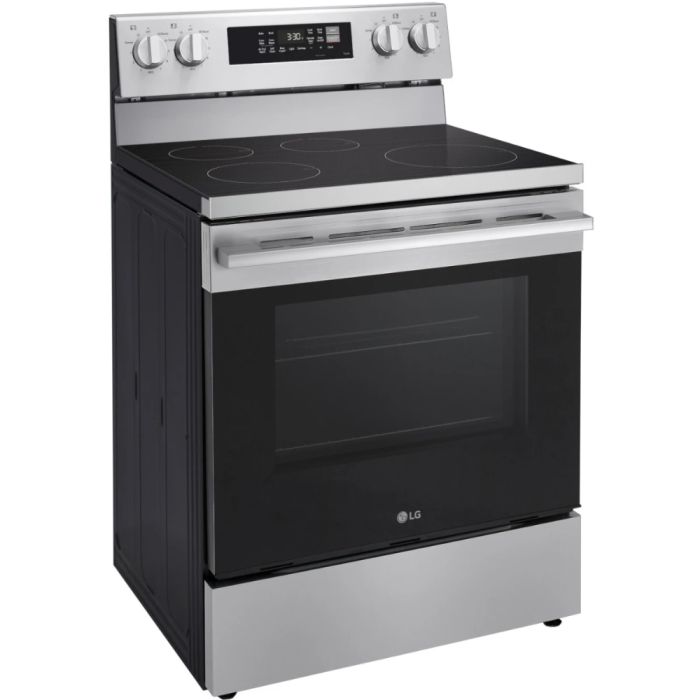 30 In. Induction Range LG LRIN6323YE  Stainless  4 Burners     Capacity 6.3 cubic feet  2,500 Watts  Width 30 inches