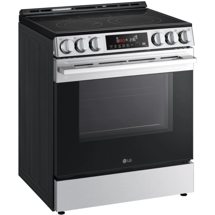Cuisinière 30 Po. Vitrocéramique LG LSEL6333XE  Inox 5 bruleurs     Capacité 6.3 pieds cubes 3400 W Watts  largeur 30 pouces