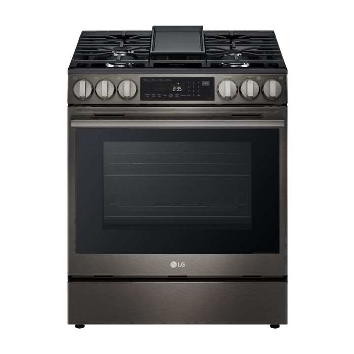 30 In. Gas Range LG LSGL6335Z  Black  5 Burners     Capacity 6.3 cubic feet  4200 Watts  Width 30 inches