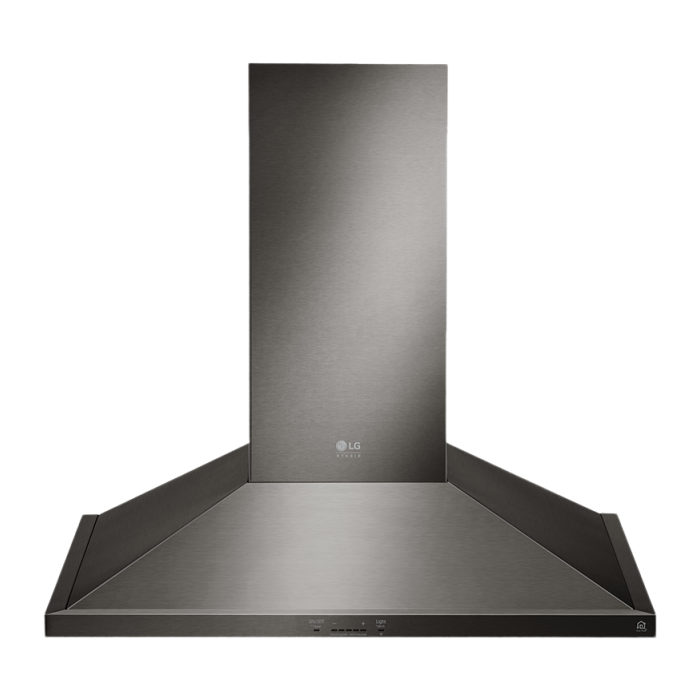 Hotte Cheminée 30 Po. 600 Pieds cubes par minute LG LSHD3089BD Inox Noir Installation Hotte sous cabinet  600 pieds cubes par minute