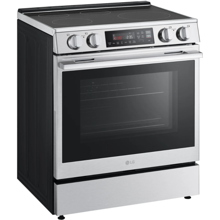 30 In. Induction Range LG LSIL6334XE  Stainless  4 Burners     Capacity 6.3 cubic feet  2500 Watts  Width 30 inches