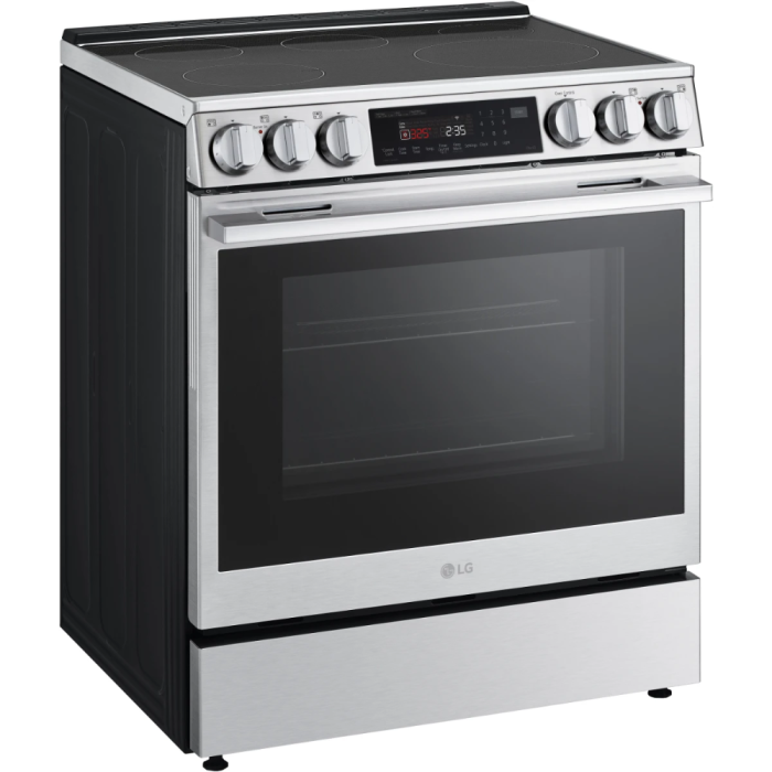 30 In. Induction Range LG LSIL6336XE  Stainless  5 Burners     Capacity 6.3 cubic feet  2500 Watts  Width 30 inches