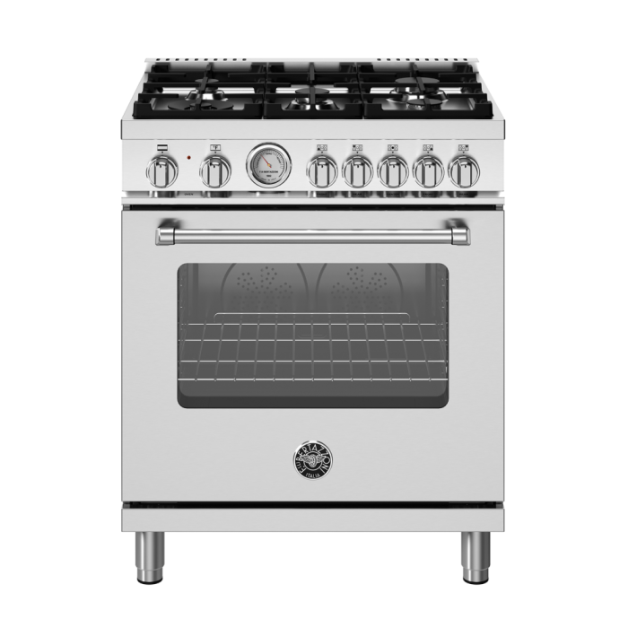 30 In. Gas Range Bertazzoni MAS305DFMXV  Stainless  5 Burners     Capacity 4.7 cubic feet   Width 30 inches