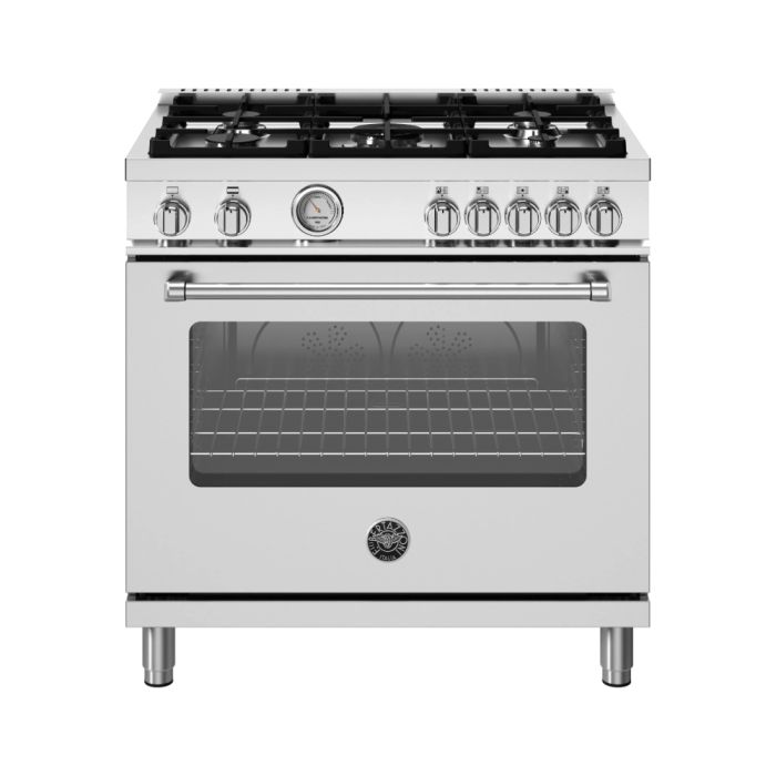 Cuisinière 36 Po. Gaz Bertazzoni MAS365GASXV  Inox 5 bruleurs     Capacité 5.9 pieds cubes   largeur 36 pouces