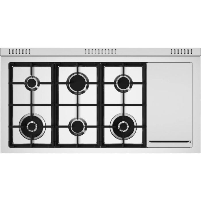 48 In. Gas Range Bertazzoni MAS486GDFMNG  Aluminum  6 Burners     Capacity 4.7 cubic feet   Width 48 inches