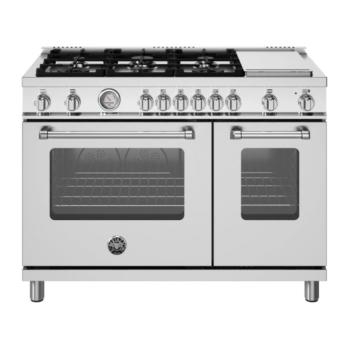Cuisinière 48 Po. Gaz Bertazzoni MAS486GGASXV  Inox 6 bruleurs     Capacité 2.4 pieds cubes   largeur 48 pouces