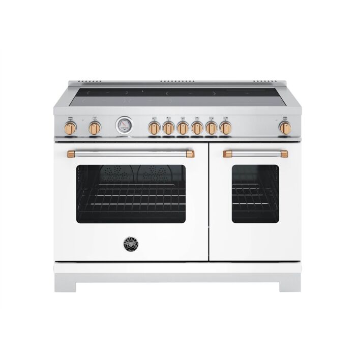 Cuisinière 48 Po. Induction Bertazzoni MAS486INMBG  Blanc 6 bruleurs     Capacité 4.7 pieds cubes   largeur 48 pouces