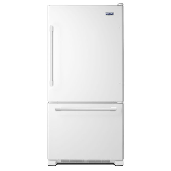 Refrigerator Maytag MBB1957FEW White  Capacity 18.67 cubic feet Bottom Freezer / Drawer   width 30 inches