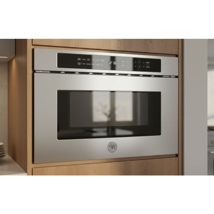 Micro-onde à hotte intégrée 1500 W  Bertazzoni MD24LX  Inox  puissance 1500 watt  Hotte sous cabinet