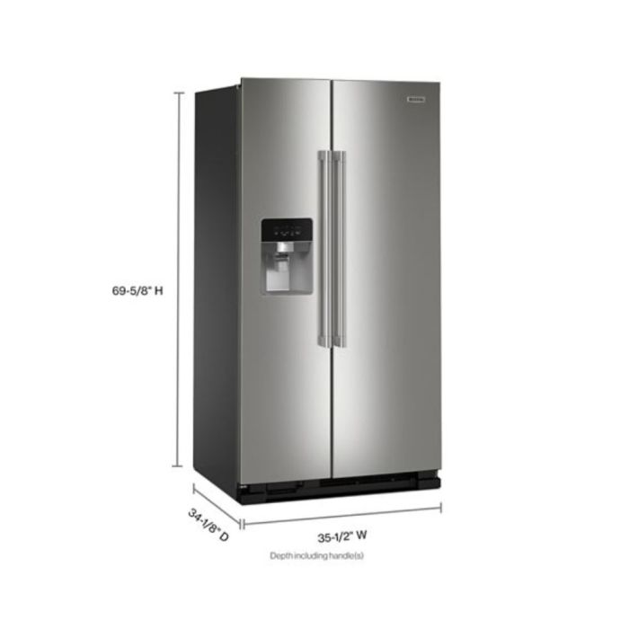 Refrigérateur Maytag MRSF4036PZ Inox Côte à côte largeur 36 pouces Capacité 24.5 pieds cubes