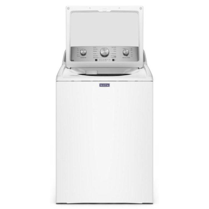 Laveuse Maytag Chargement vertical MTW5205TW 5.4 pi. cu.   Capacité 5.4 pieds cubes  11 cycles   Autoportant   cuve Acier Inoxydable