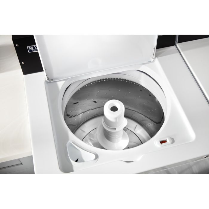 Laveuse Maytag Chargement vertical MVWP586GW 3.5 pi. cu.   Capacité 3.5 pieds cubes  7 cycles   Autoportant   cuve Acier Inoxydable