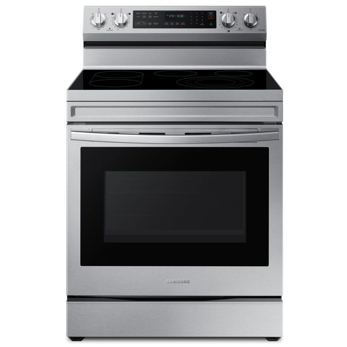 Cuisinière 30 Po. Vitrocéramique Samsung NE63A6711SS  Inox 5 bruleurs     Capacité 6.3 pieds cubes   largeur 30 pouces