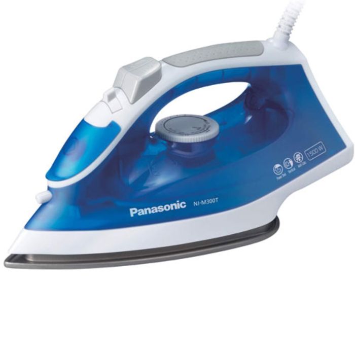 Ultra-Light Steam Iron with Power Shot Panasonic NIM300TA in Blue showcased by Corbeil Appliances