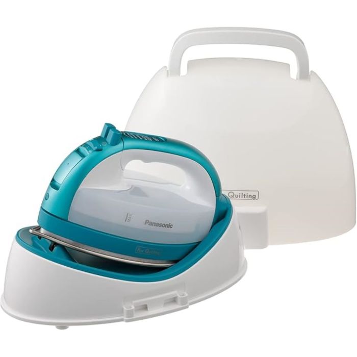 Cordless Steam Iron Panasonic NIQL1000G in Blue showcased by Corbeil Appliances