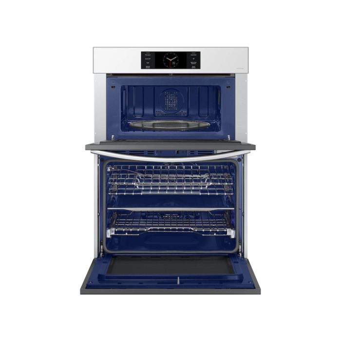 Fours combinés Samsung NQ70CB700D12AA en Blanc  Four 1 Nettoyage manuel avec Convection Four 2 Convection européenne véritable Encastrable largeur 30