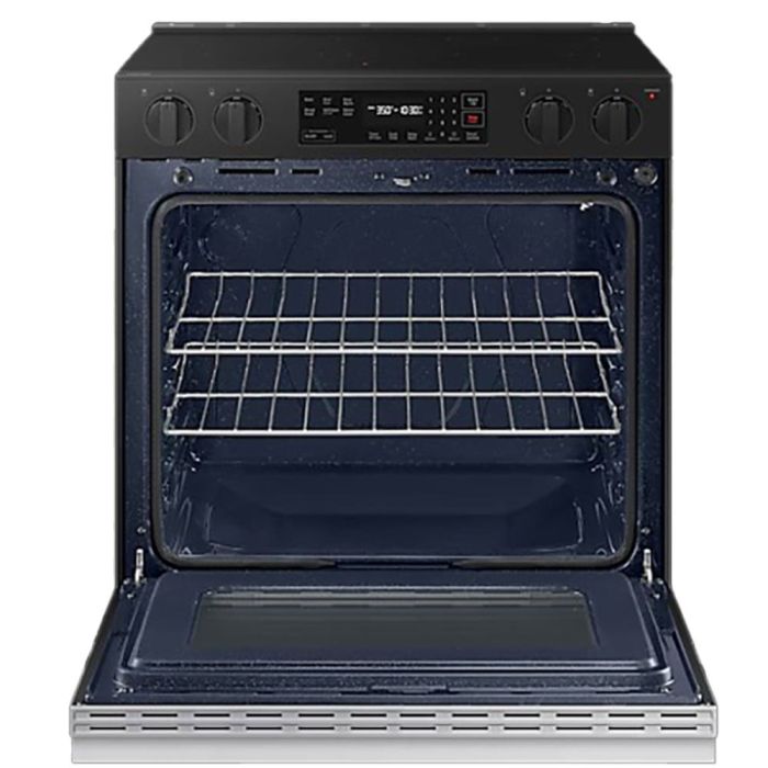 30 In. Ceramic Glass Range Samsung NSE6DG8100SRAC  Stainless  5 Burners     Capacity 6.3 cubic feet  3000W Watts  Width 30 inches