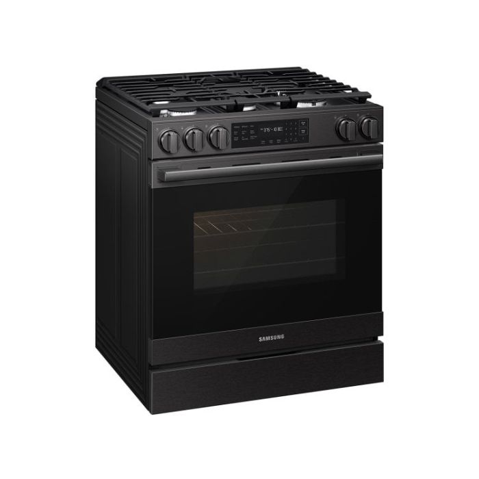 Cuisinière 30 Po. Gaz Samsung NSG80H60SEAA  Noir 5 bruleurs     Capacité 6 pieds cubes   largeur 30 pouces