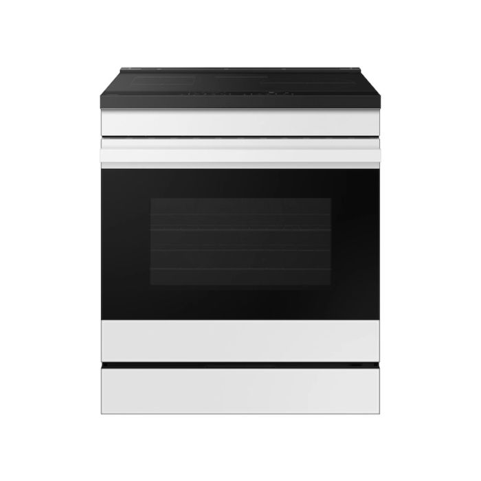 Cuisinière 30 Po. Induction Samsung NSI6DB950012AC  Blanc 4 bruleurs     Capacité 6.3 pieds cubes   largeur 30 pouces