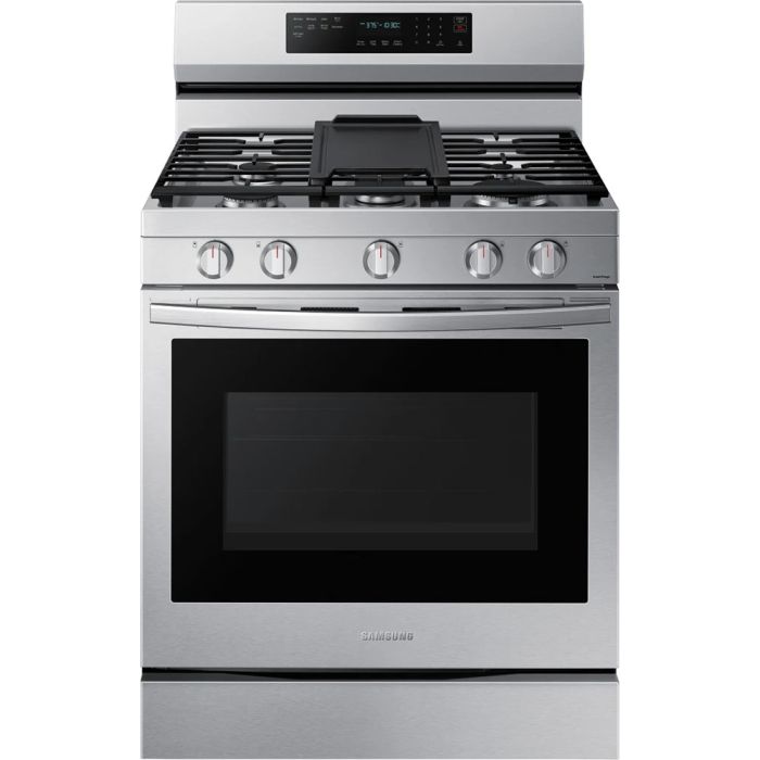 Cuisinière 30 Po. Gaz Samsung NX60A6711SS  Inox 5 bruleurs       largeur 30 pouces