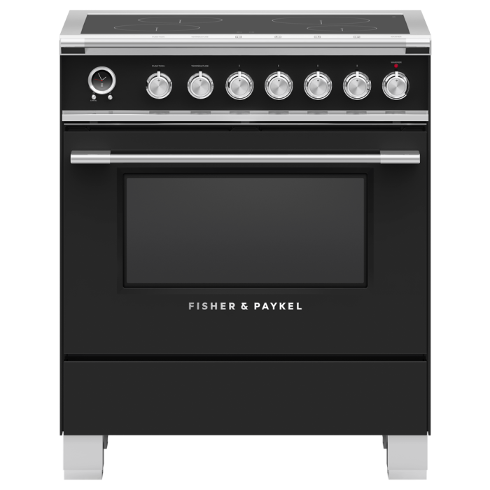 30 In. Range Fisher & Paykel OR30SCI6B1  Black  4 Burners     Capacity 3.5 cubic feet   Width 30 inches