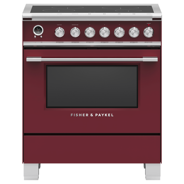 30 In. Range Fisher & Paykel OR30SCI6R1  Red  4 Burners     Capacity 3.5 cubic feet   Width 30 inches