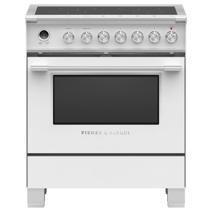Cuisinière 30 Po. Fisher & Paykel OR30SCI6W1  Blanc 4 bruleurs     Capacité 3.5 pieds cubes   largeur 30 pouces