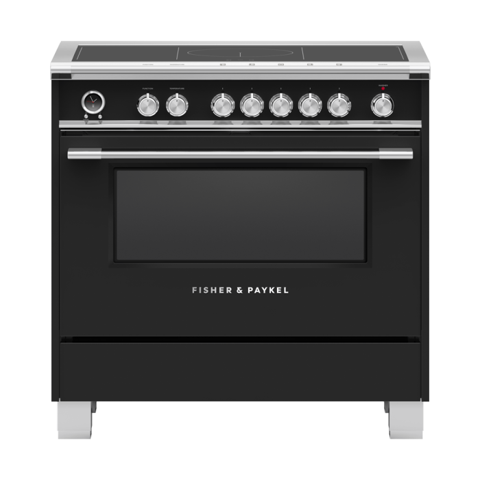 36 In. Range Fisher & Paykel OR36SCI6B1  Black  5 Burners     Capacity 4.9 cubic feet   Width 36 inches